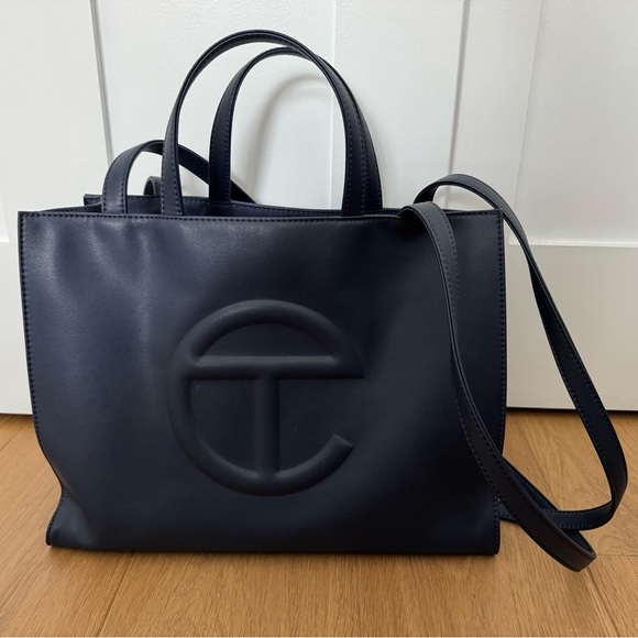 Navy Blue Telfar Medium Shopping Bag - Picture 2 of 3